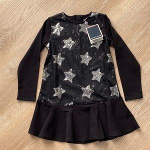 Sparkly sequin star drop-waist dress - 4T Andy & Evan